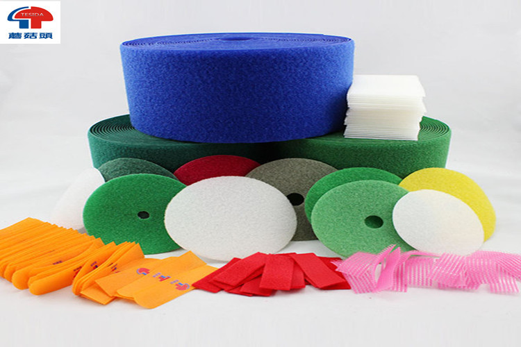 Magic self adhesive Colorful Sew On hook and loop dots Eco friendly , logo printed