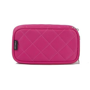 China Waterproof Nylon Custom Cosmetic Bags with Diamond Pattern / Double Zipper on sale