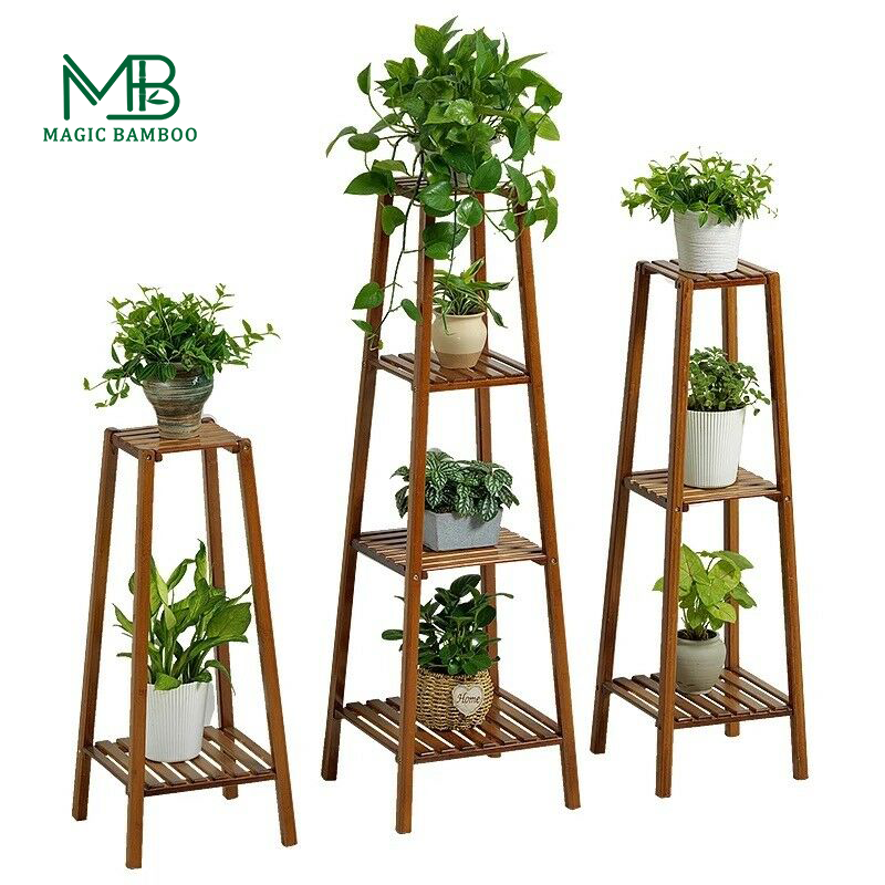 Natural Multi-layer Flower Stand for Balcony Living Room Home Decoration Potted Plant