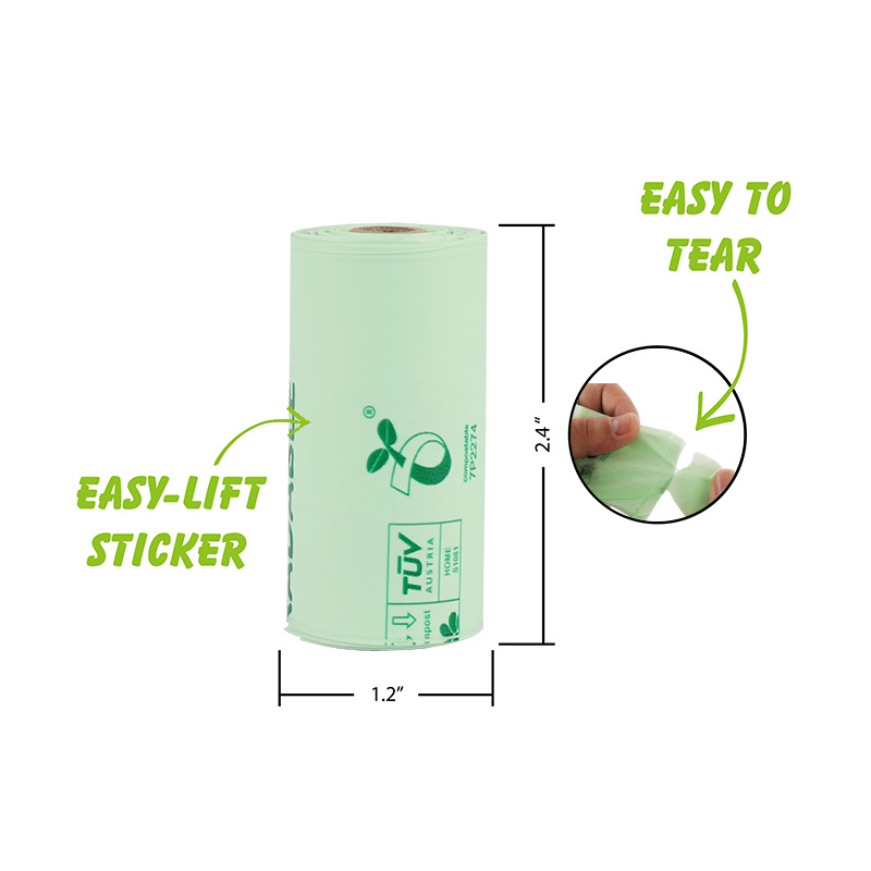 Customized Logo Biodegradable Cornstarch PBAT PLA Bag for Pet Poop at Exhibition Hall