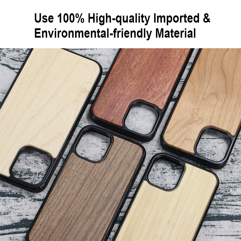 Cherry Wood Tpu Pc Wooden Phone Cover Engravable For Samsung