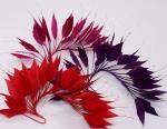 Party Decoration Stripped Goose Feather Flower Mount with Wire Accessory in