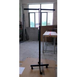  2 Way Display Rack Rectangular Tubing Clothes Display Rack With Casters Matte Black Manufactures