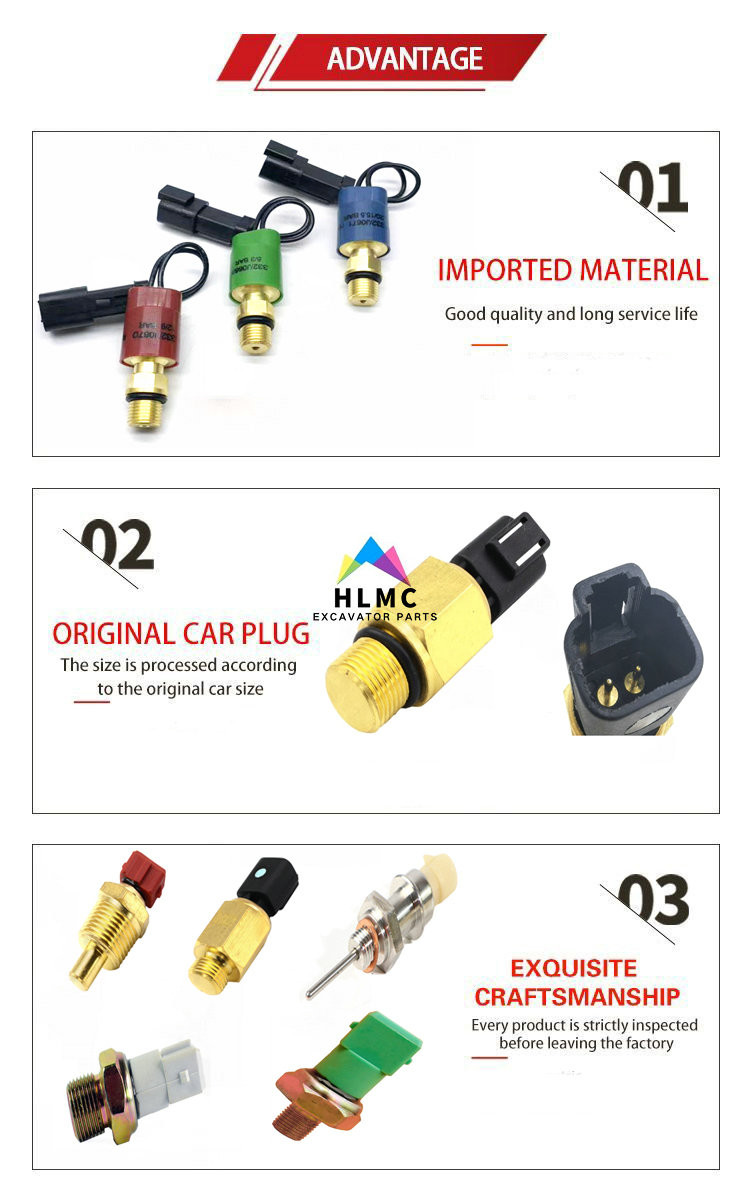 P6Z 332-J0670 JCB Red Oil Pressure Switch Sensor Excavator Spare Parts