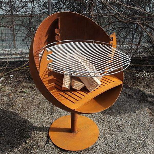 Quality OEM Rotatable Corten Steel Fire Globe for sale