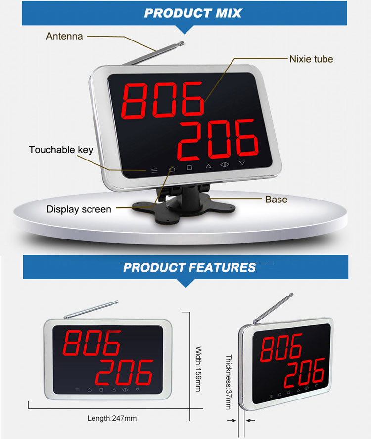Hot sales service call system, could be use as school bell,canteen pager