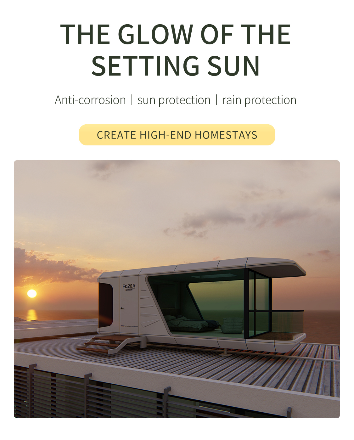 Smart System Container Capsule House With Balcony Luxury Design B&B Mobile Home