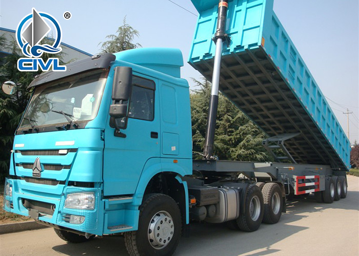35M3 Heavy Duty Side3 Axles 60 - 80 Tons Semi Trailer Dump Truck SINOTRUK Brand