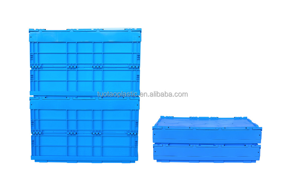 Mesh Style Large Plastic Folding Storage Crate 900*600*420 mm for Moving and Stacking