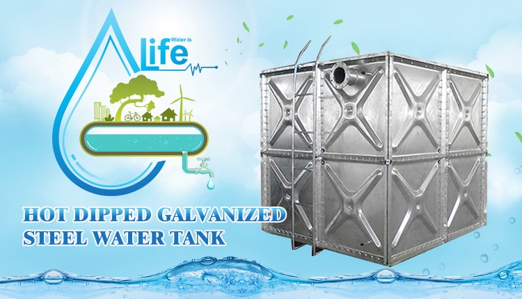 Structure Hdg Pressed Steel Tank Modular Sectional Elevated Steel Tower Water Reservoir Tank