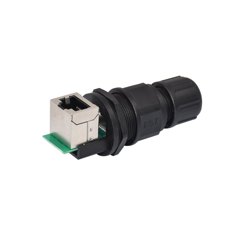 Outdoor Ethernet Rj45 Coupler IP68 Rj45 Panel Mount Waterproof Connector