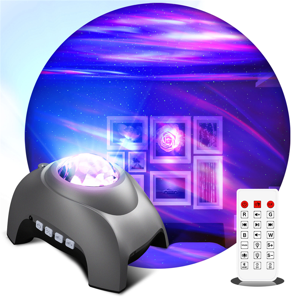 Aurora Projector Star Night Lights Northern lights Galaxy Projector for Bedroom Kids Gift with Wireless Speaker & White