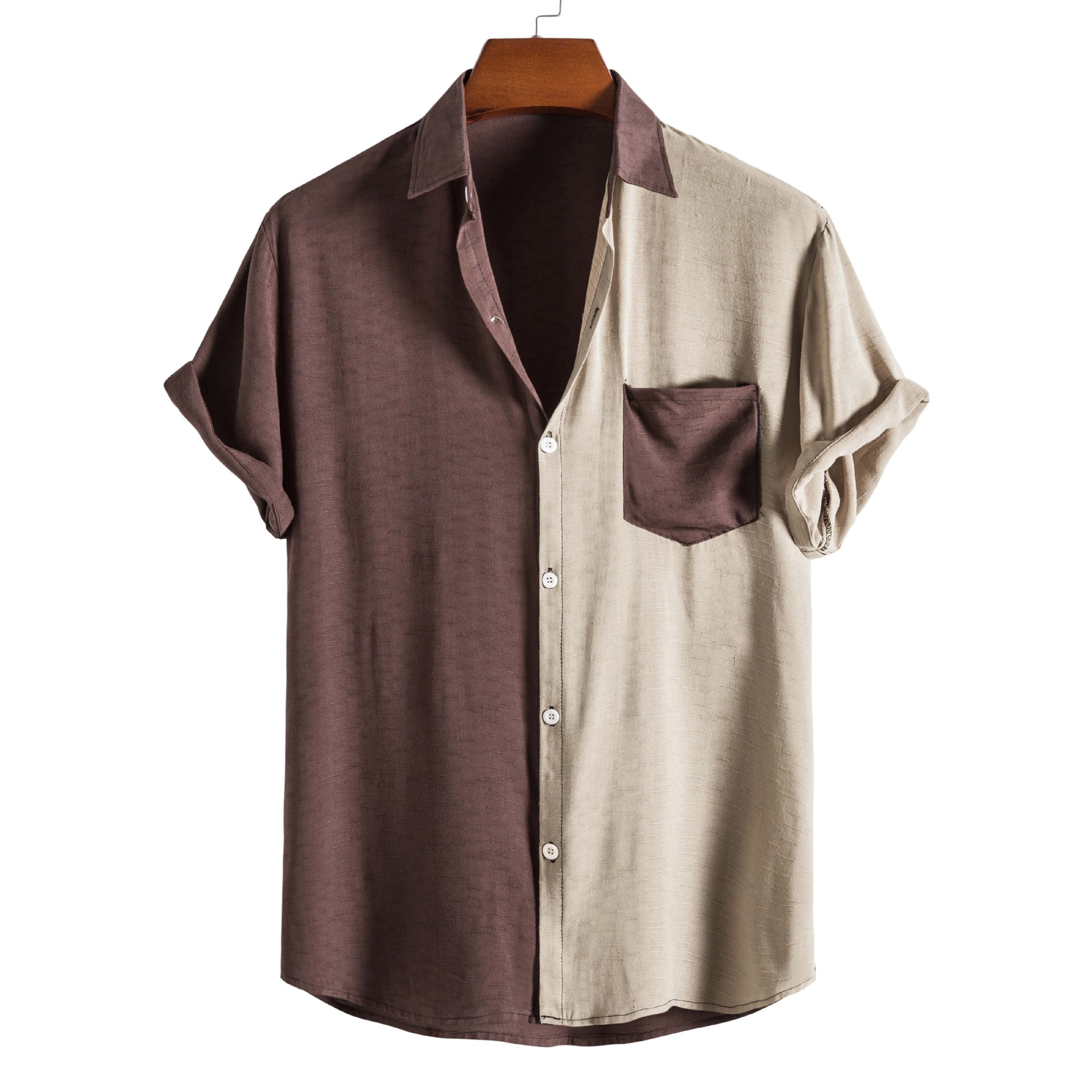Woven Fabric Plus Size Men's Dress Shirt Sustainable Oversized T-shirts for Casual Wear