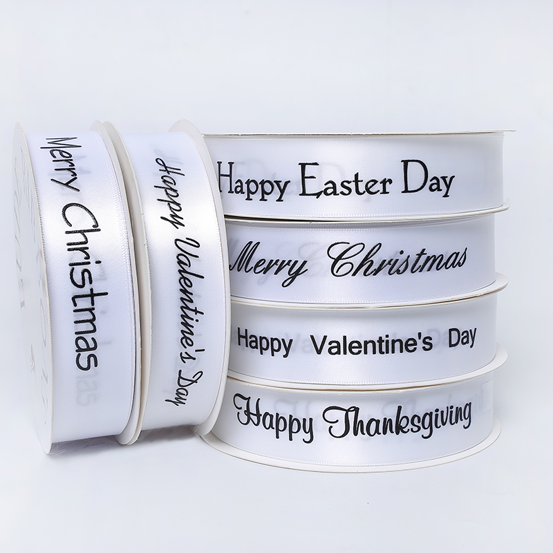 Single Face Custom Printed Ribbon , Woven Technics Eco Friendly Ribbon