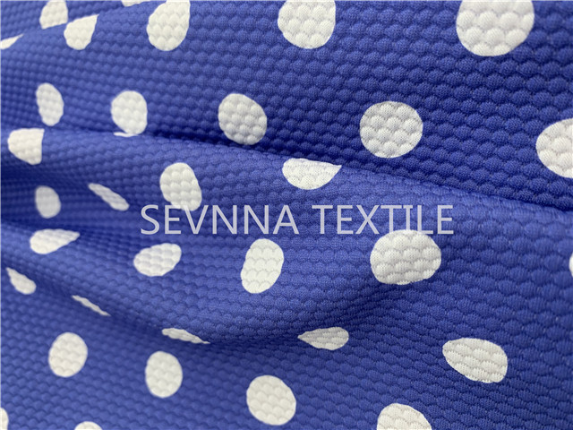 Polka Dot Recycled Swimwear Fabric Chlorine Resistance Fast Drying