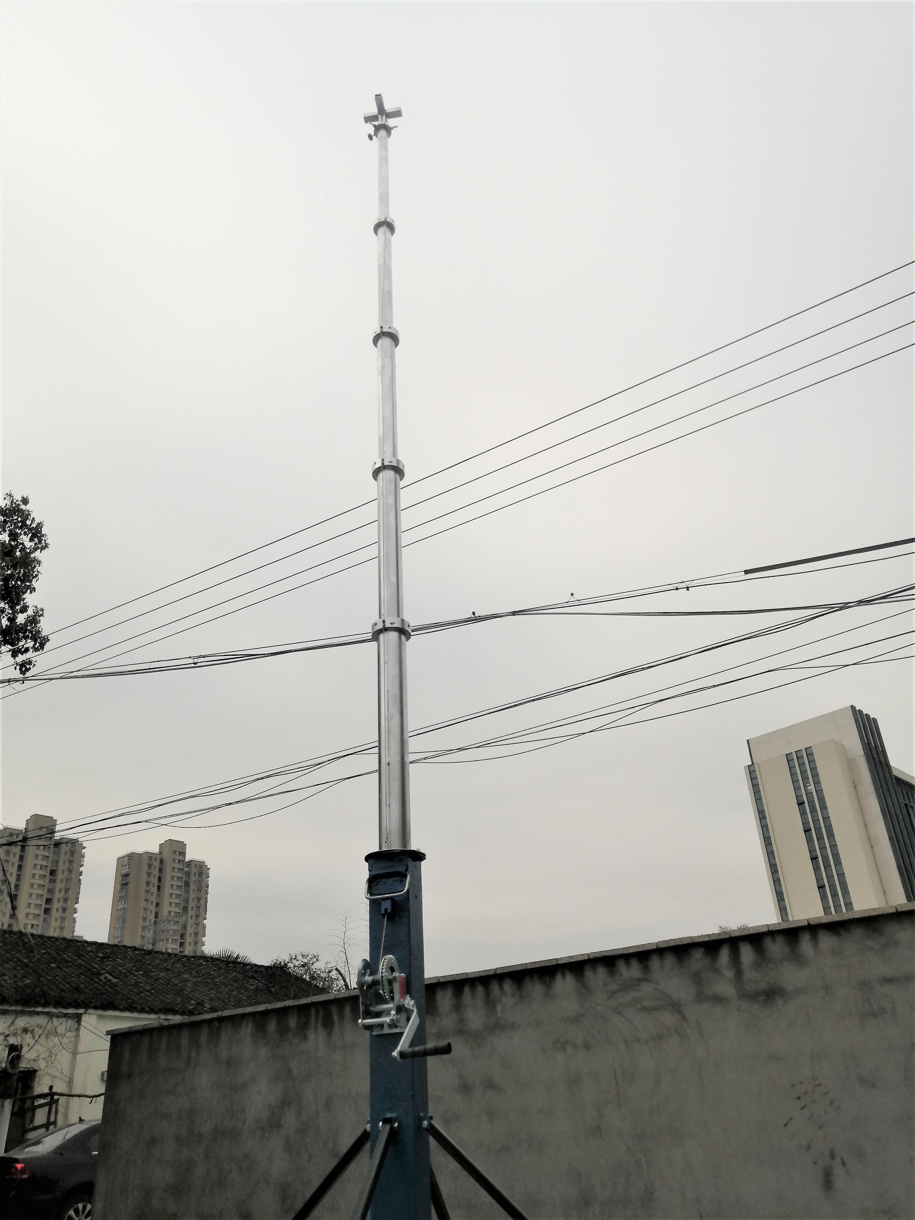 12m Hand Winch Self Lock Aluminium Telescopic Mast