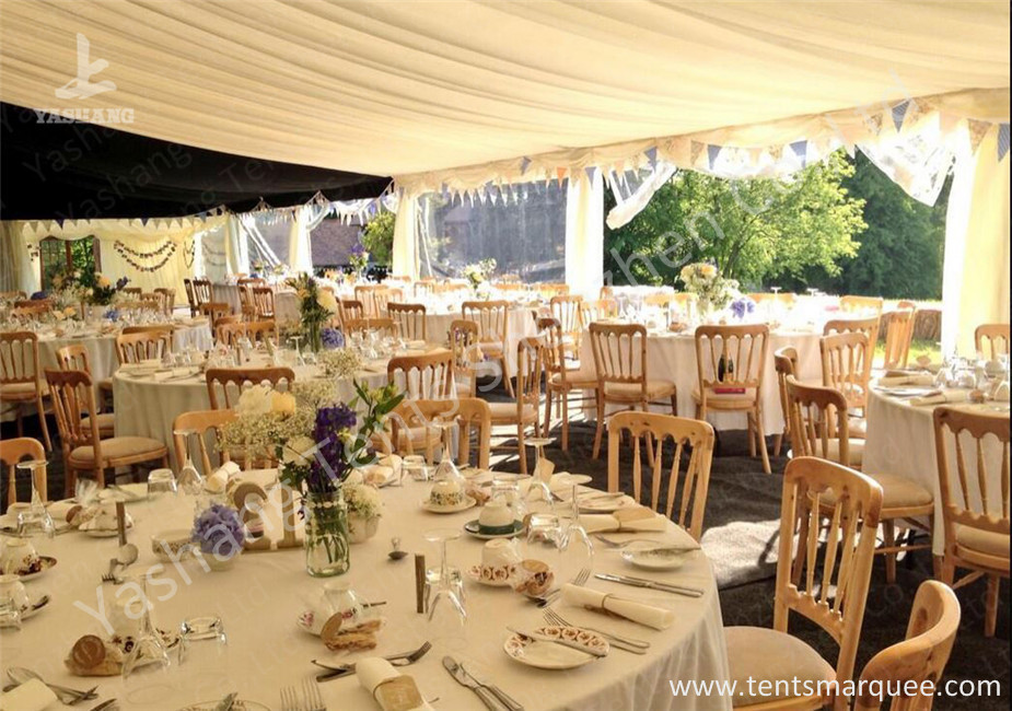 Fixable Temporary 10x21m Alumminum Frame Luxury Wedding Tents With Lining Decorations