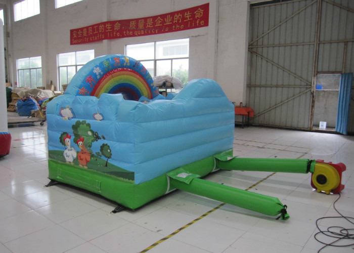 Outdoor Rainbow Farm Kids Inflatable Bounce House 0.55mm PVC 3 X 2m For Party