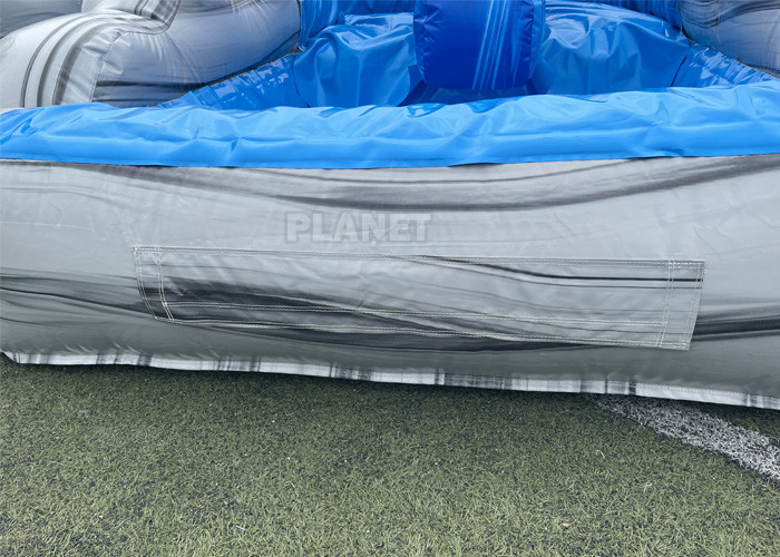 Marble Color 0.55mm PVC Inflatable Water Slide With Pool
