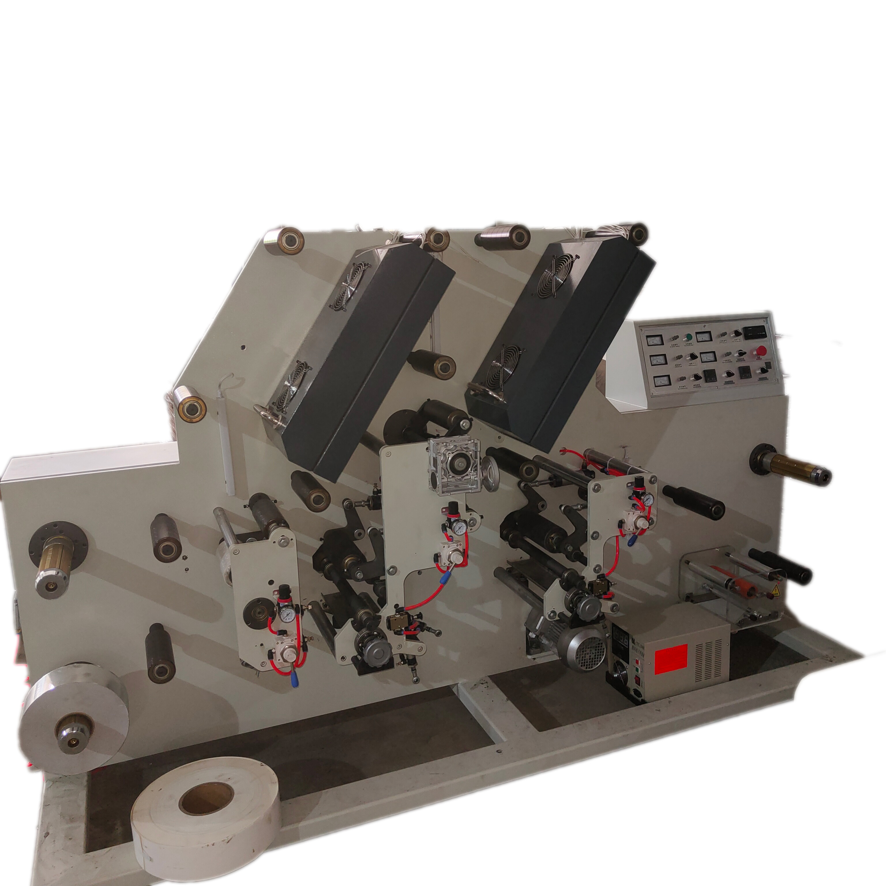High Speed Flexo Printing Machine for Maximum Efficiency，Printing Color is whitle,Tape, Kraft paper, ink