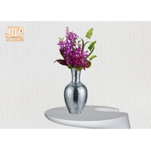 China Fiberglass Table Vase Silver Mosaic Glass Vases For Artificial Flowers Home Decorations on sale