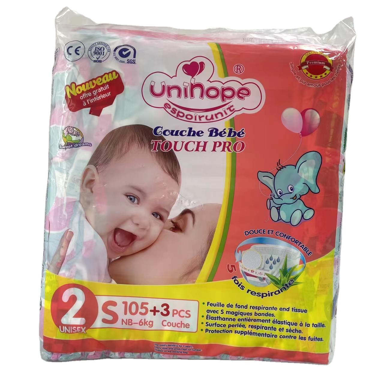 Printed Baby Diapers with Dry Surface Absorption Superior Absorption and Comfort