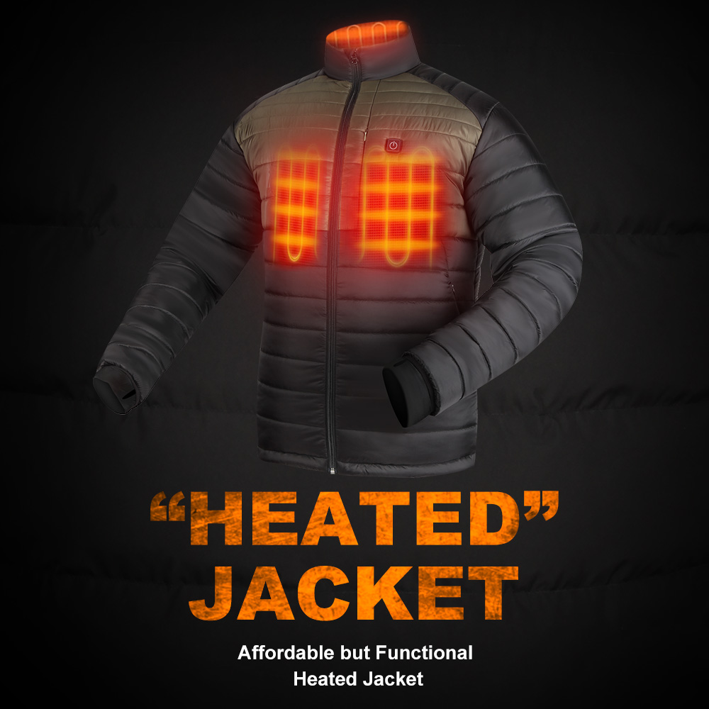 USB Powered Electric Heated Jacket Men'S Cotton Padded Puff Jacket 5v 7.4v 12v