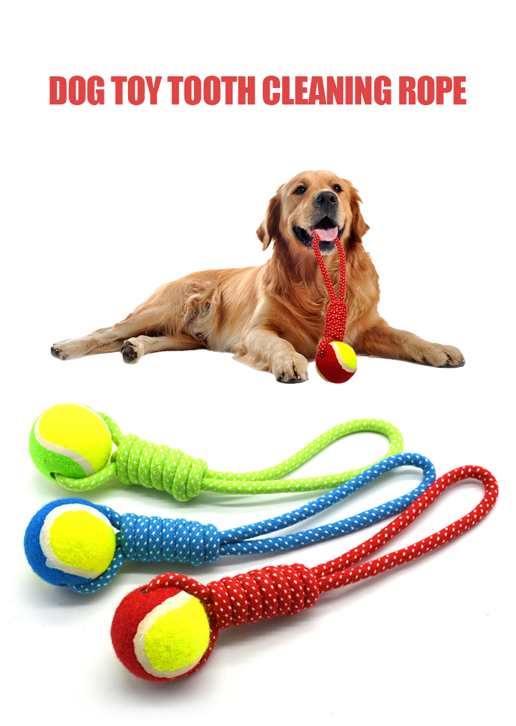 Toy Ball Plush Interactive Dog Cat Teething Toy Ball Pet Custom Rope Teeth Cleaning