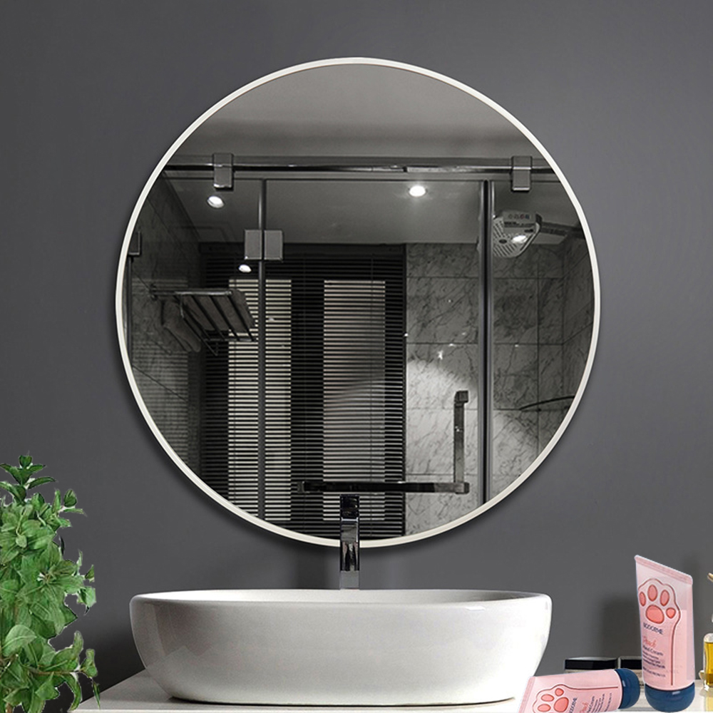 Large Glass Mirror Aluminum Metal Frame Wall Hanging with Customized Size Home Decor