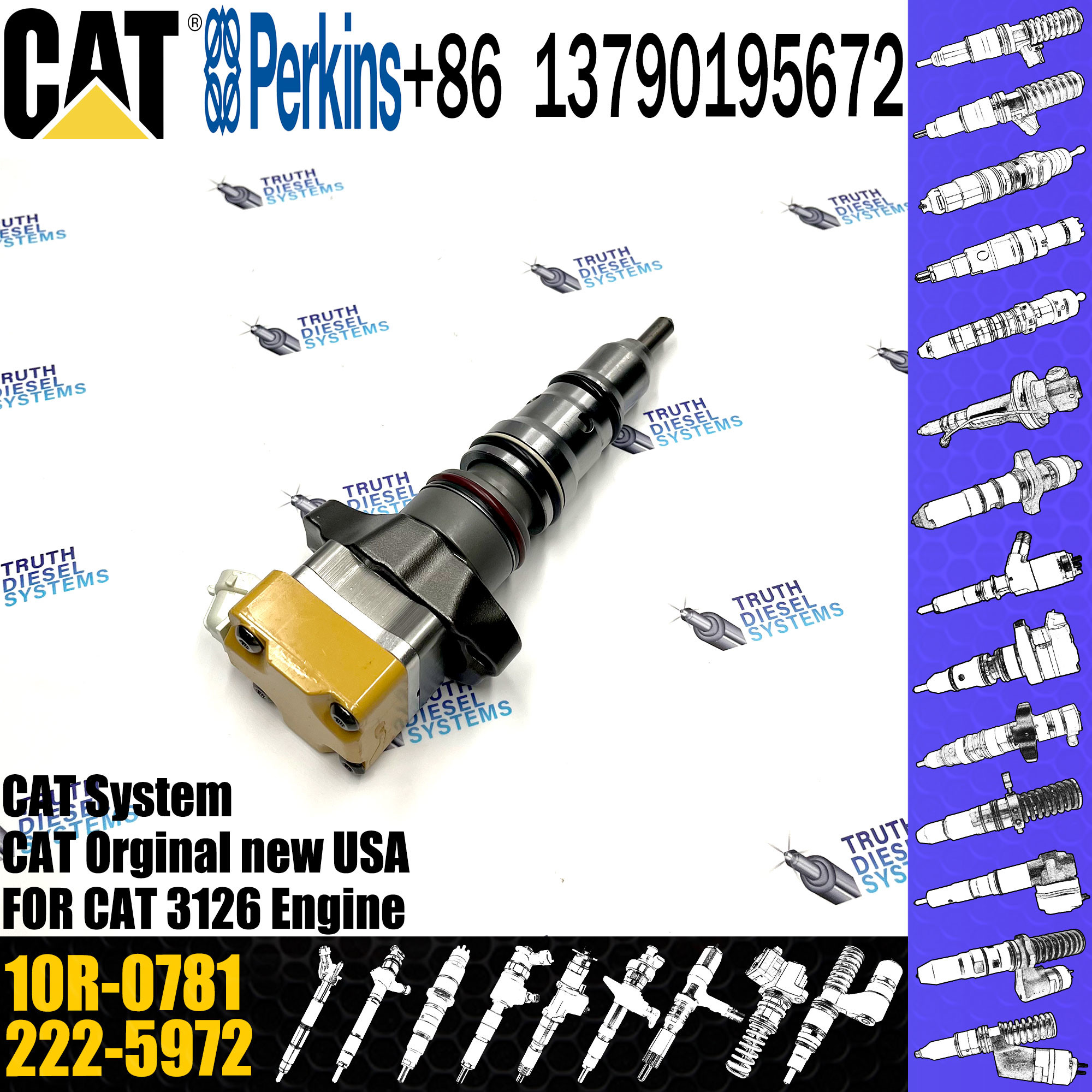 3126 Common Rail Injector 173-9379 173-9267 222-5966 179-6020 10R-0781 198-6877 10R-1267 Diesel Engine