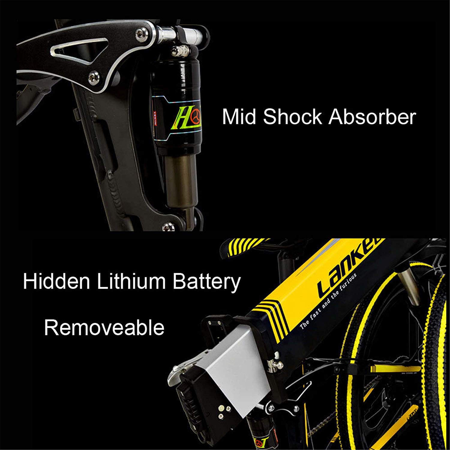 LANKELEISI 26'' 48V 1000W 14.5AH Panasoni'c Battery Electric bicycle E bike+Extra 14.5AH Panasoni'c Battery