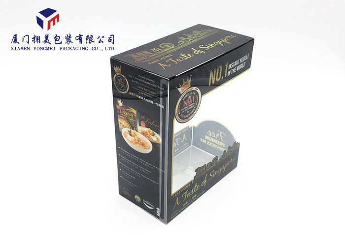 Hand Lock Bottom Super Clear Window Custom Printed Plastic Boxes Pack Noodle