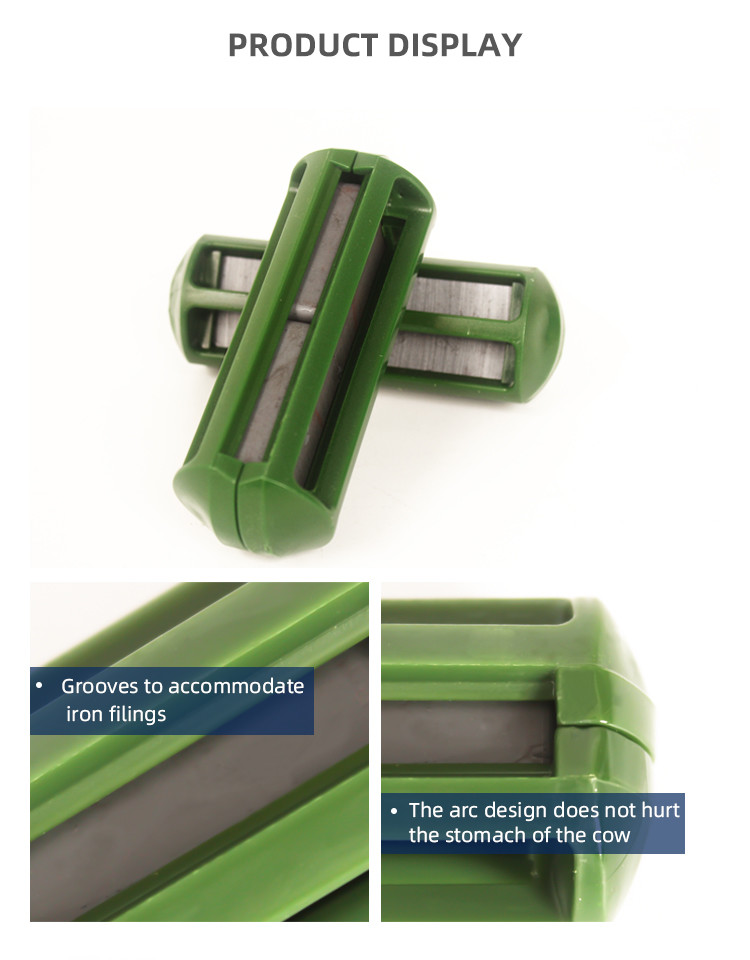 Square Cow Green Groove 0.12kg Rumen Magnet For Cattle Digestion