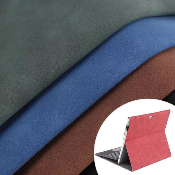 Quality PU Two-tone Frosted Sheepskin Nubuck Grain Synthetic Leather Bag Shoes Wallet Decorate Notebooks Case Faux Leather Fabric for sale