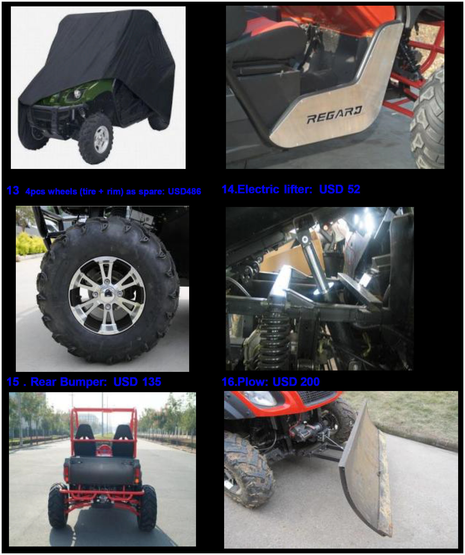 5KW/8KW TWO SEATS ELECTRIC FARM UTV 4X4 CARRIER TRUCK WITH EEC