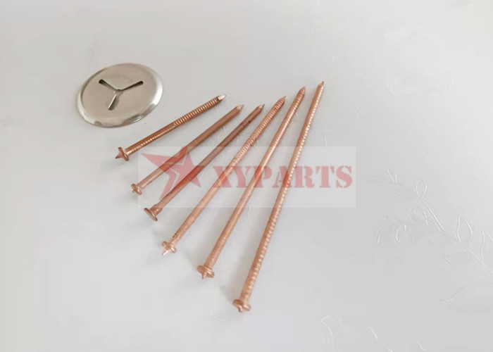 1.5 X 20 Mm Copper Plating Cd Insulation Weld Pins For Boilers And Hot / Cold Equipment