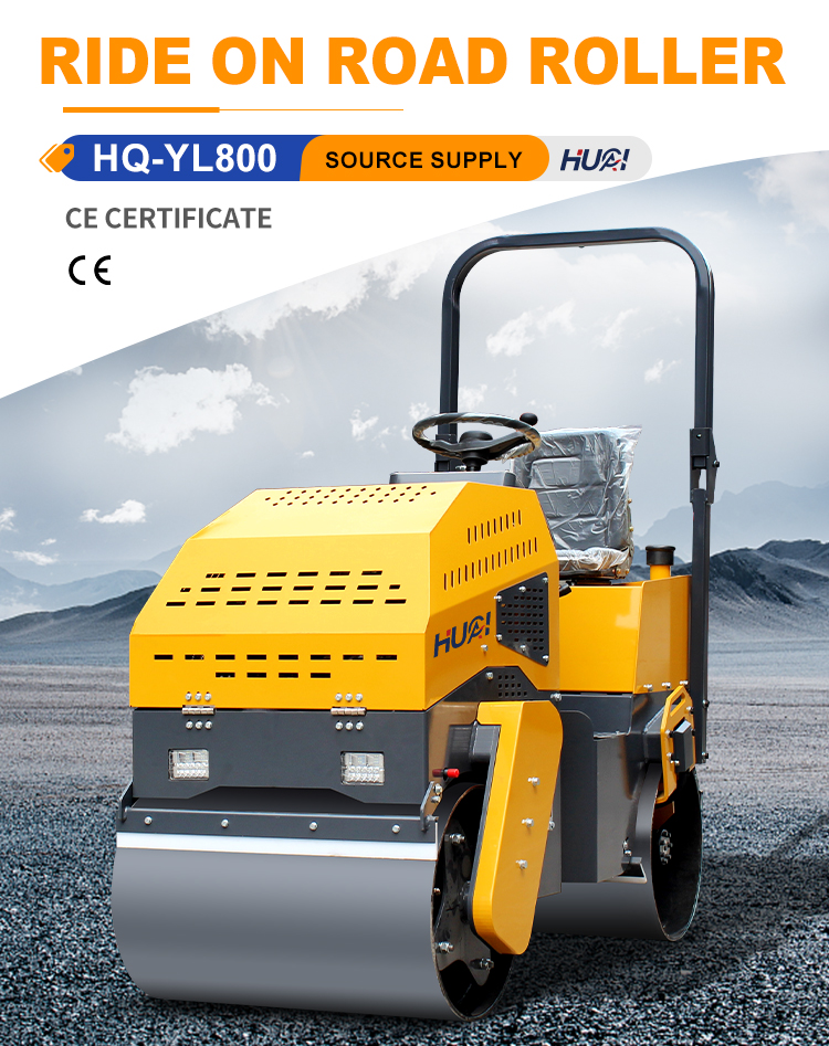 1 Ton Vibrating Asphalt Compactor with Double Drum Roller and ChangchaiL12 Engine