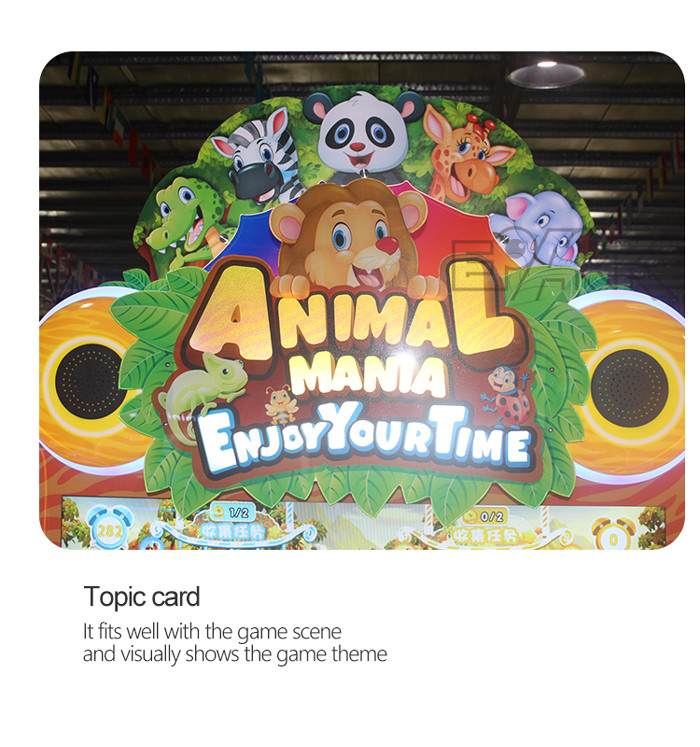 Indoor Kids Video Arcade Game Machine Win Lottery Tickets Collect Animals