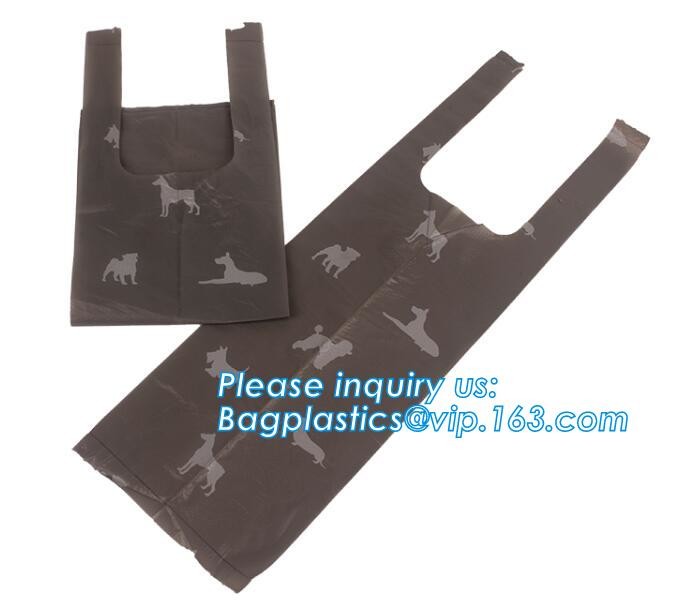plastic t-shirt shape bag/ diaper sack bag with powder scent, biodegradable custom baby disposable diaper nappy bag, pac
