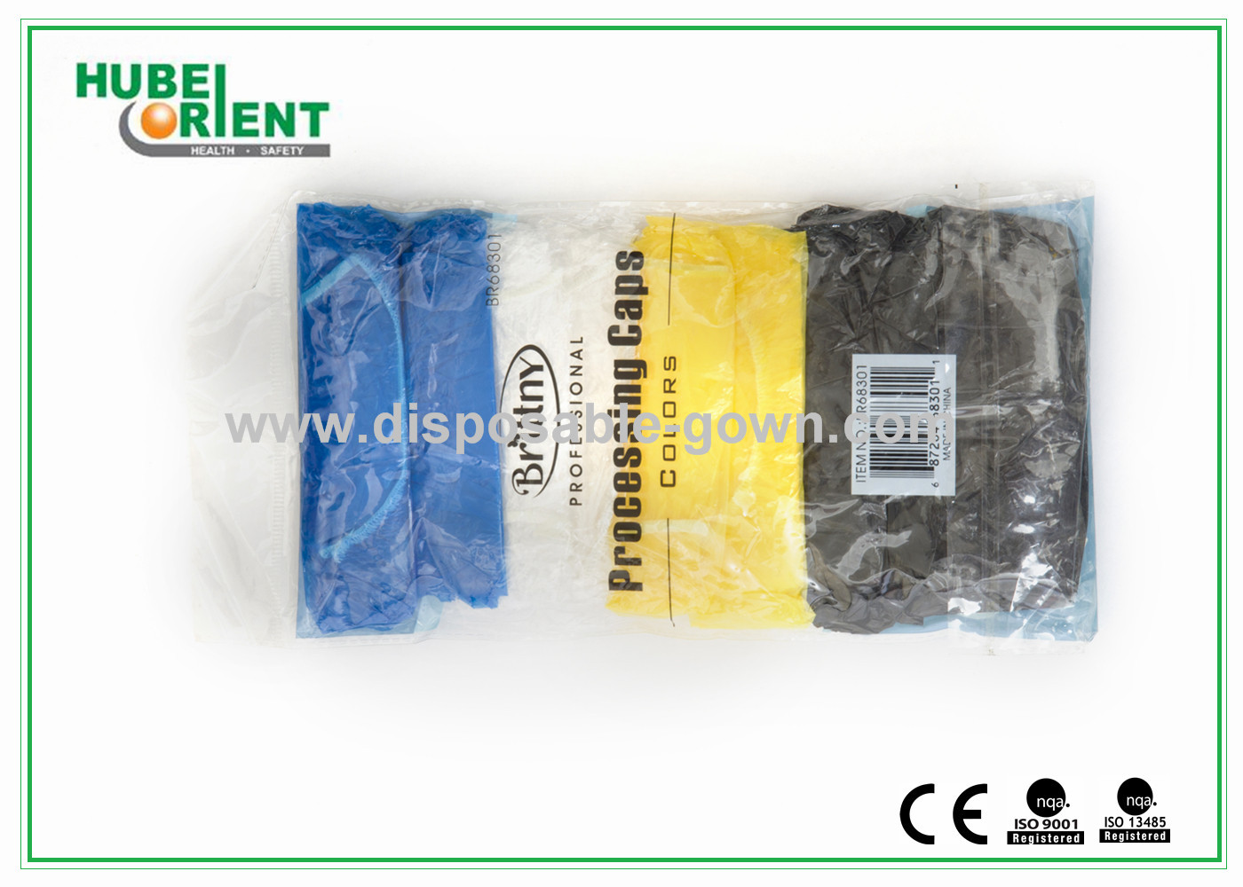 PE Disposable Shower Caps / Transparent Polythene Bouffant Hair Nets