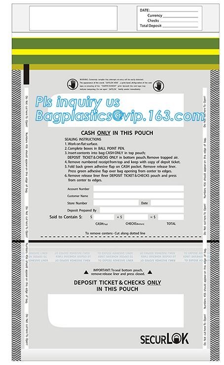 Document safe tamper proof bank deposit bag, Steb Plastic Money Pe Bank Deposit Coin Security Pouch Bags With Seal For C