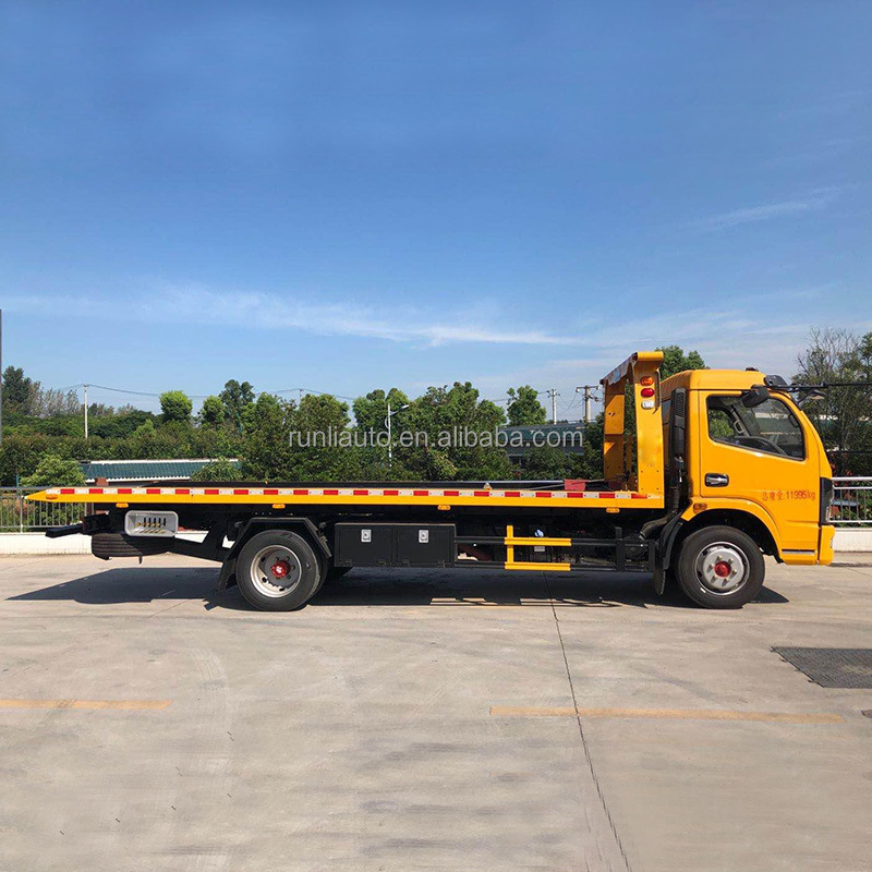 Factory Best Selling DFAC Dong Feng Wrecker Truck Small Mini Light Duty 5 Ton Flatbed Platform Tow Wrecker Truck