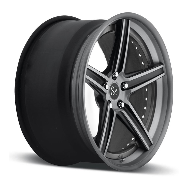 20 inch customized red spoke 2 piece forged car wheel rim china