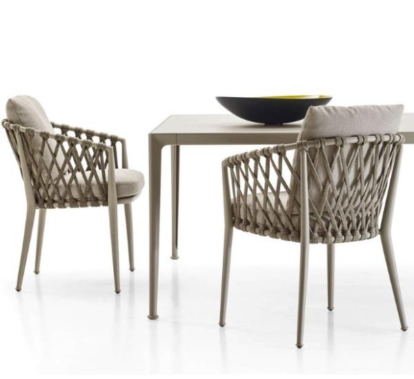 New design Hotel Aluminium Textilene chairs and table Outdoor Garden Backyard PE