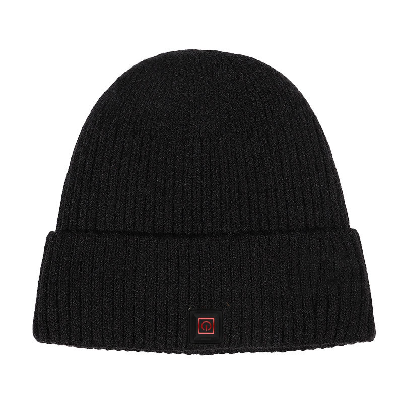 Knit Rechargeable Heated Beanie , USB Heated Hat Overheat Protection