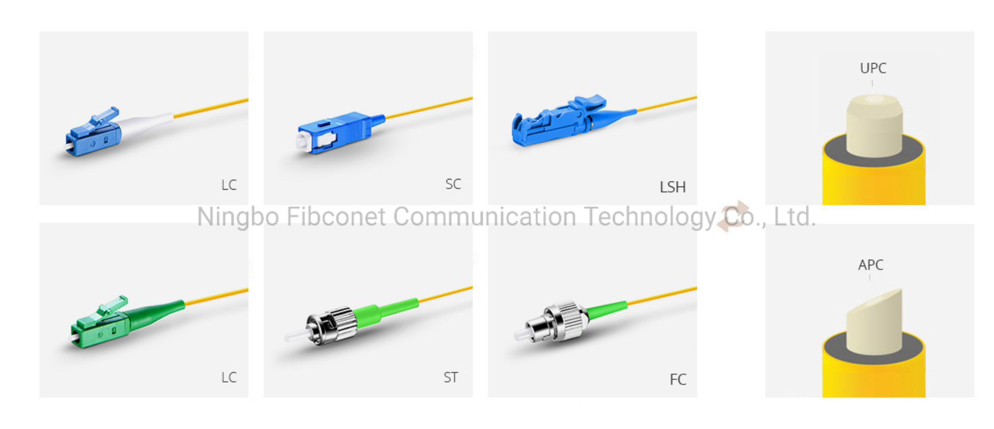 LC UPC Single Mode Single Core Fiber Optic Pigtail LZH/PVC 12cores for FTTH Network