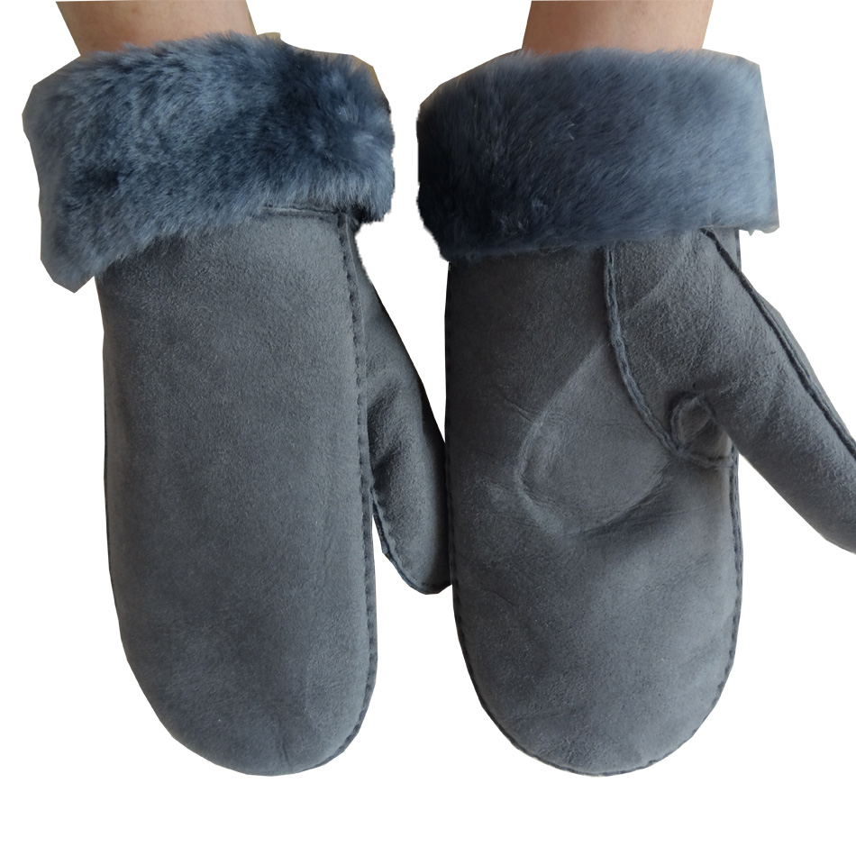 Wholesale Warm Shearling Lambskin mittens gloves winter