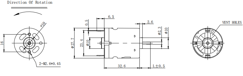 RS-365SA 2.3mm Dia Shaft 12V Mini DC Motor , Carbon Brush Motor For Vending Machine
