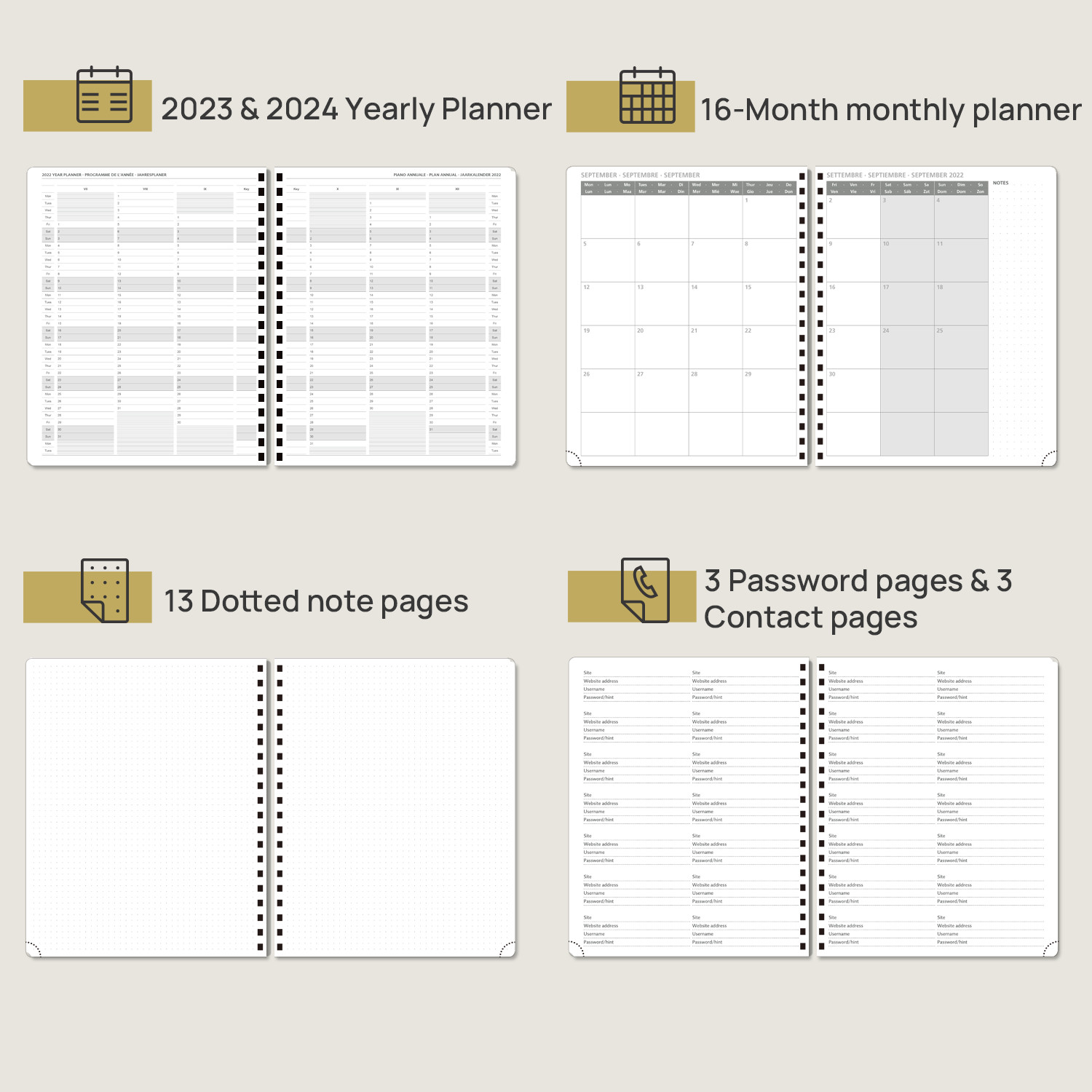 OEM ODM Custom Academic Planner Softcover Night Blue 160 Page Design