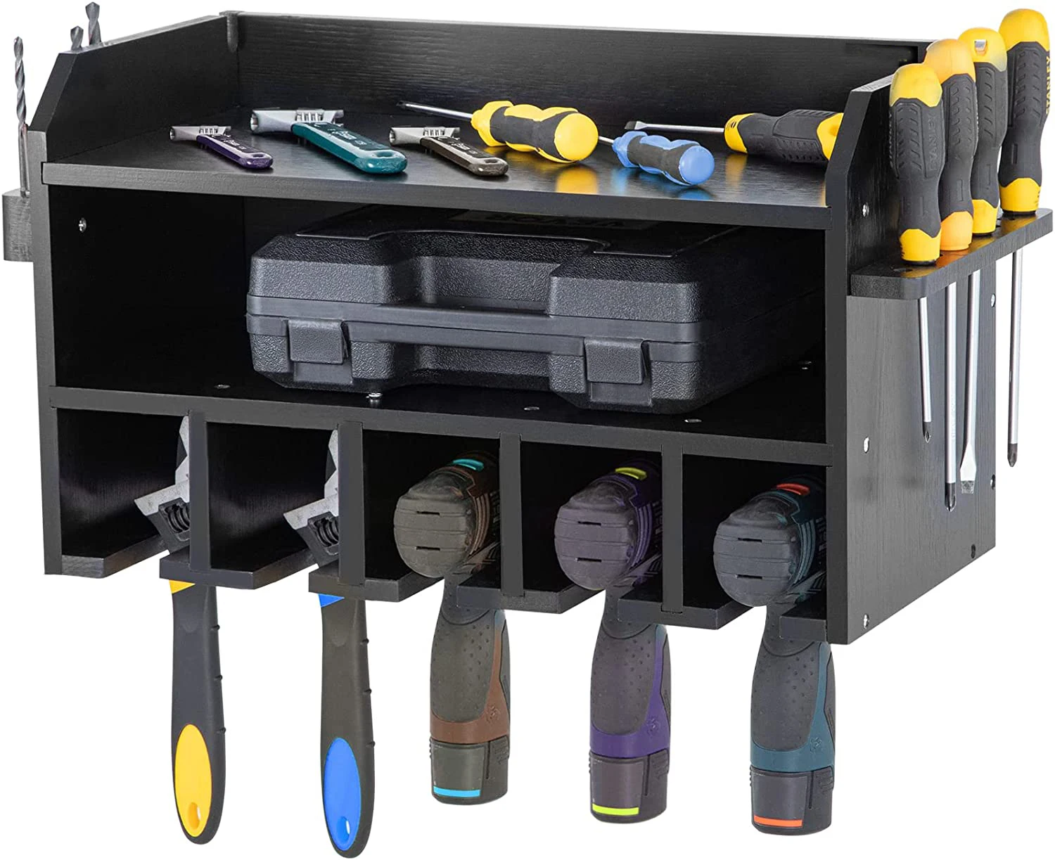 Garage Utility Shelf Organization Three-layer Heavy Duty Metal Cordless Tool Storage Rack